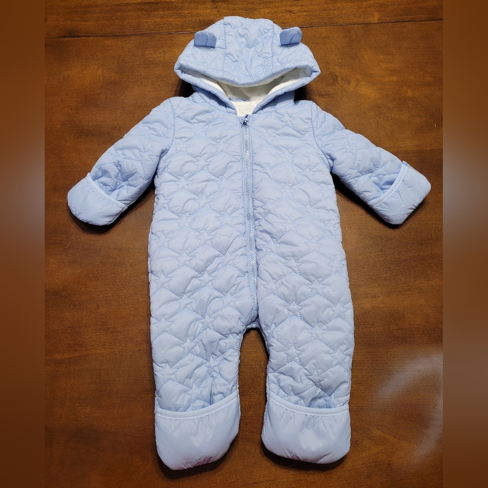 Light Blue Quilted Baby One Piece